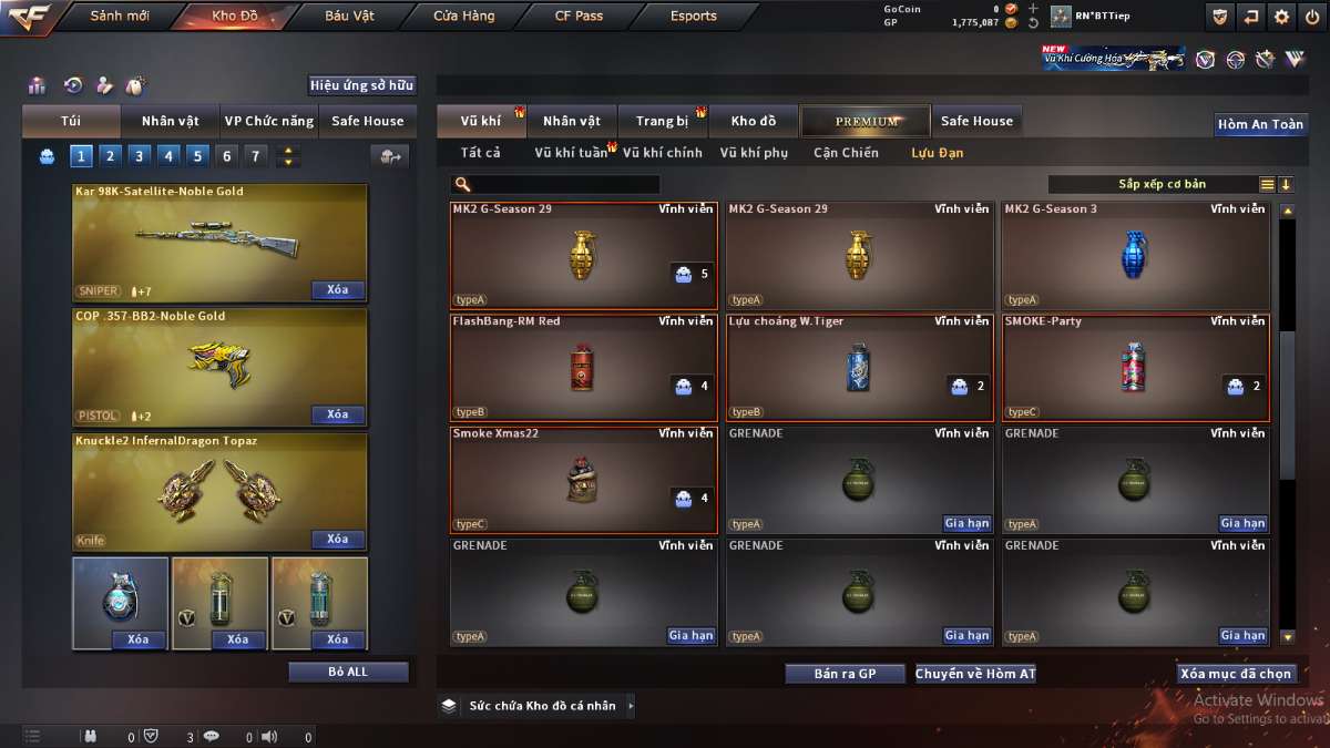 shop acc cf uy tin gia re